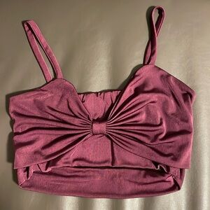 Purple crop top with tie